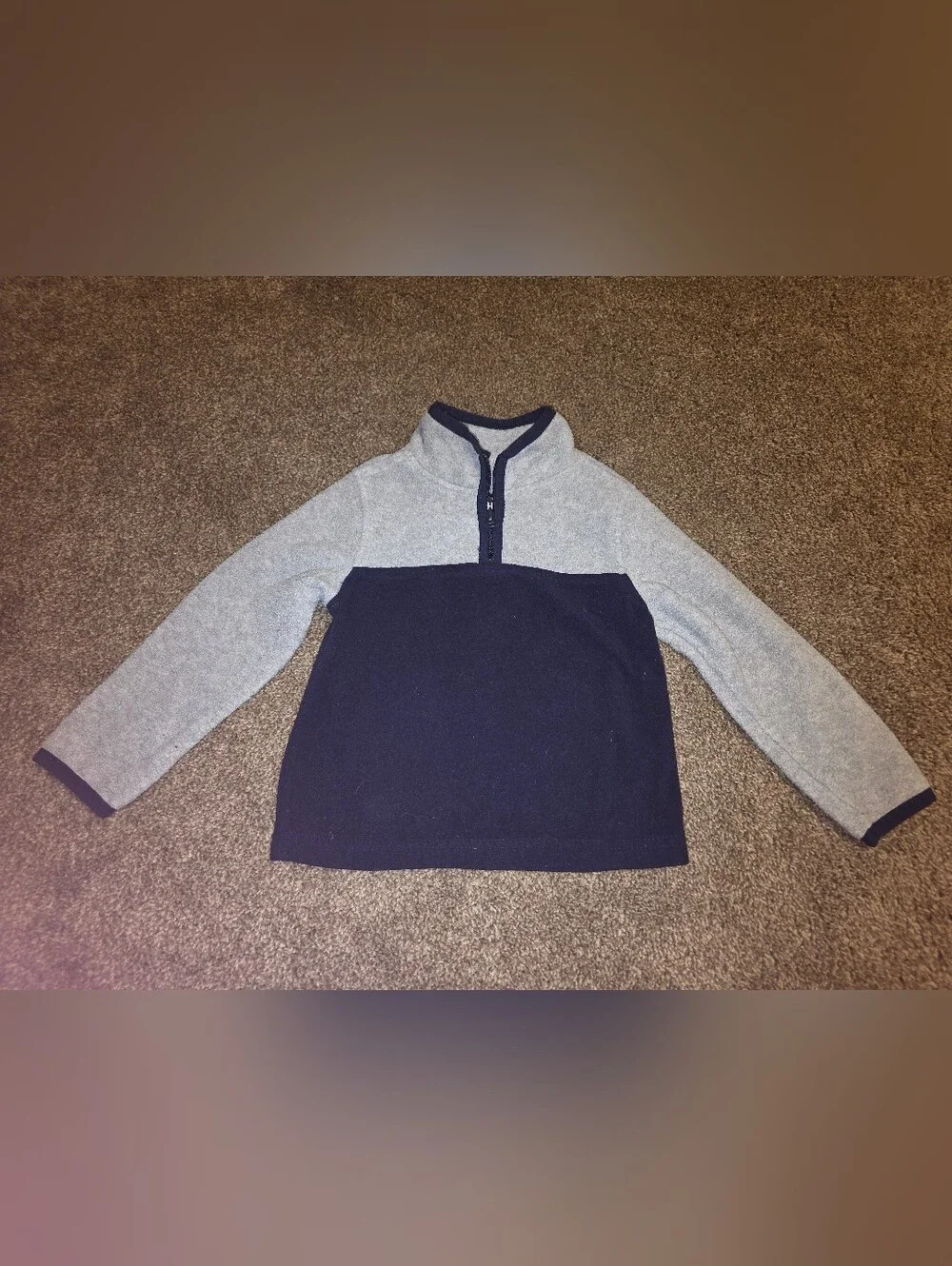 💓 3/$15 Oshkosh B'gosh Navy And Gray 1/4 Zip Sweatshirt